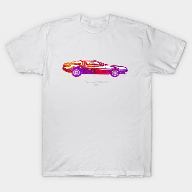 DeLorean DMC-12 1981 - Colorful T-Shirt by SPJE Illustration Photography